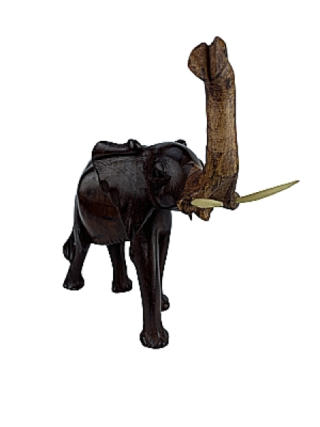 Handgeschnitzter Elefant aus Rosenholz Rüssel hoch